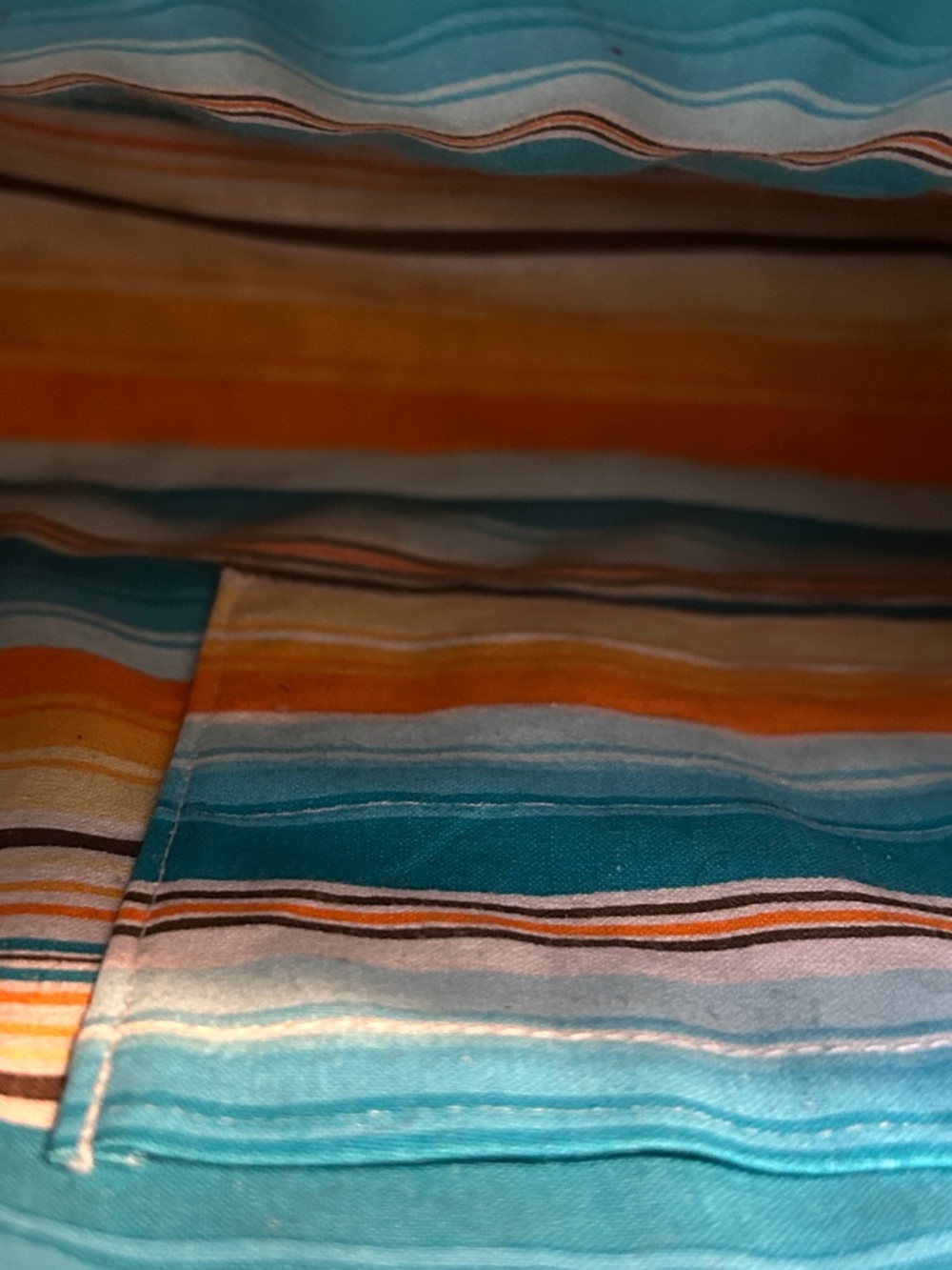 Billabong Woven Straw Tote with Yellow & Teal Striped Lining - Picture 14 of 14
